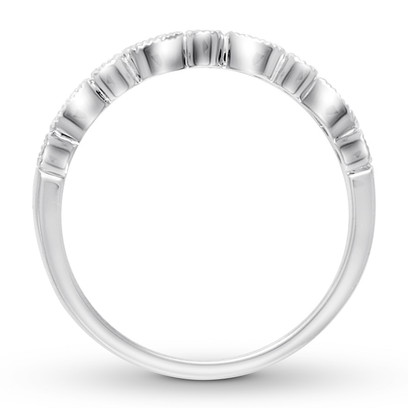 Main Image 3 of Now + Forever Diamond Wedding Band 1/15 ct tw Round-cut 10K White Gold