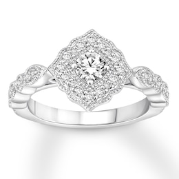 Now + Forever Diamond Engagement Ring 5/8 ct tw Round-cut 14K White Gold