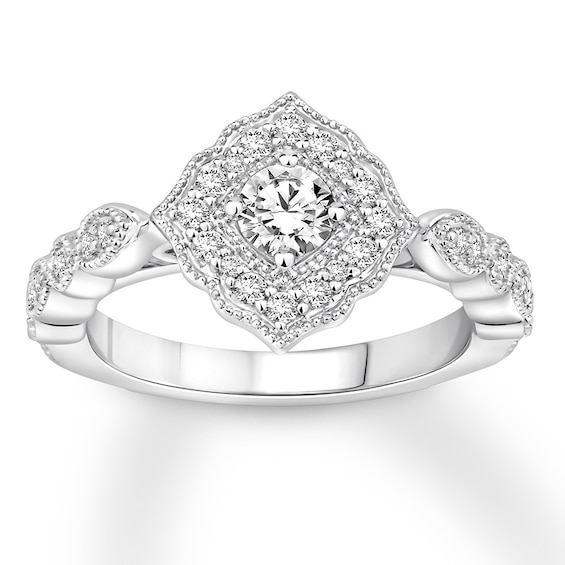 Now + Forever Diamond Engagement Ring 5/8 ct tw Round-cut 14K White Gold