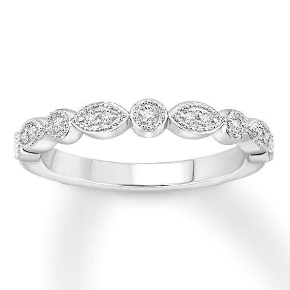 Now + Forever Diamond Wedding Band 1/6 ct tw Round-cut 14K White Gold