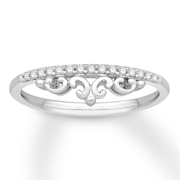 Now + Forever Diamond Wedding Band 1/10 ct tw Round-cut 10K White Gold