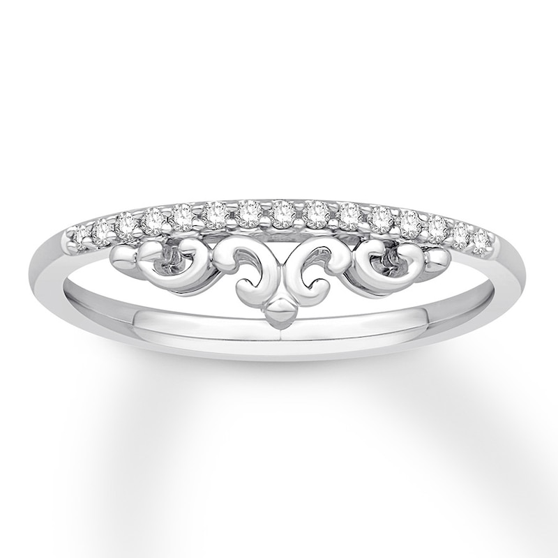 Main Image 1 of Now + Forever Diamond Wedding Band 1/10 ct tw Round-cut 10K White Gold