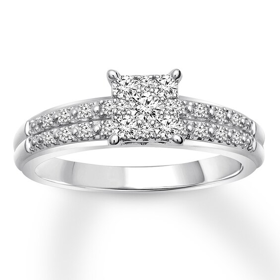 Now + Forever Diamond Engagement Ring 1/4 ct tw Round-cut 10K White Gold