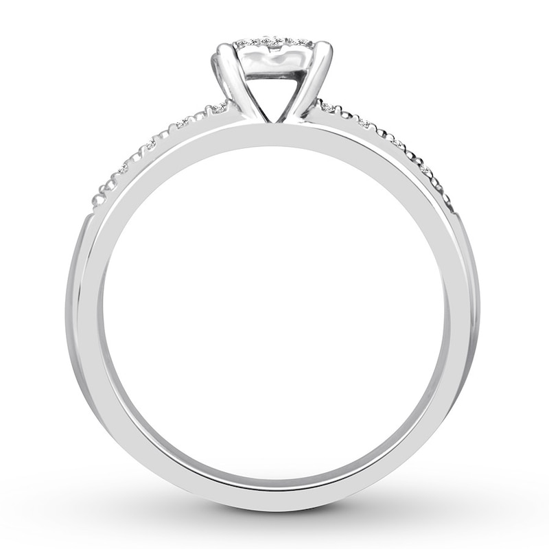 Diamond Engagement Ring 1/4 ct tw Round-cut 10K White Gold