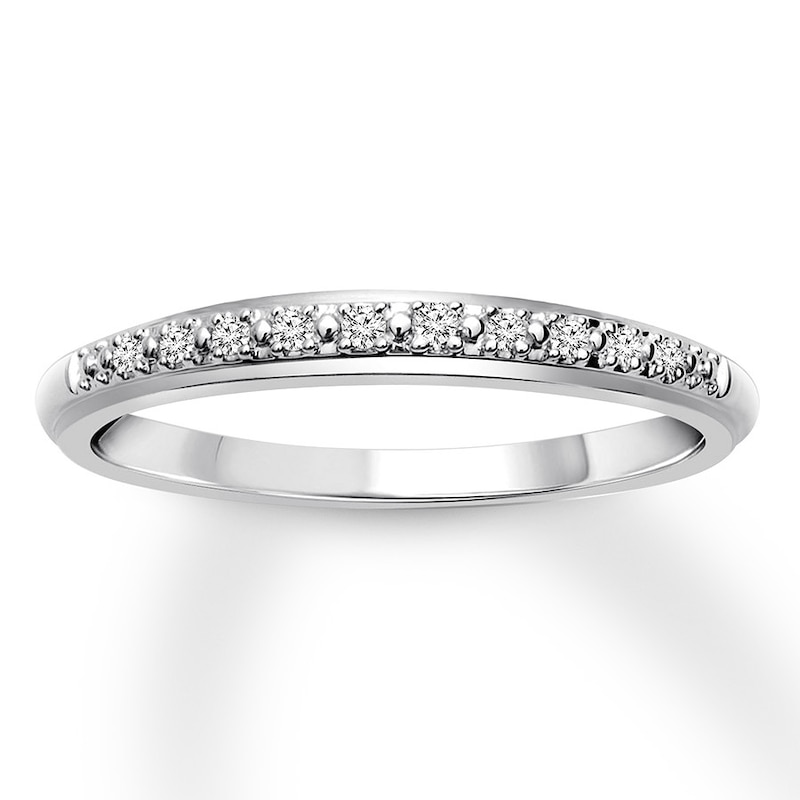 Diamond Wedding Band 1/20 ct tw Round-cut 10K White Gold