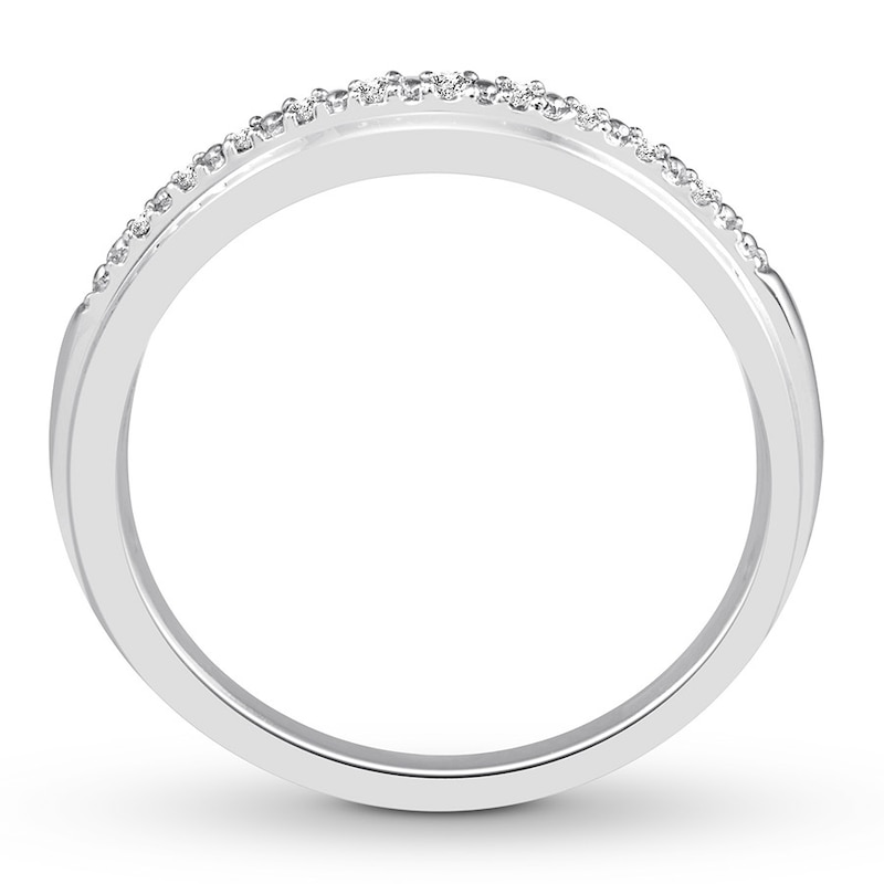 Diamond Wedding Band 1/20 ct tw Round-cut 10K White Gold