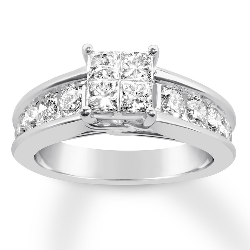 2 Ct. T.W. Quad Princess-Cut Diamond Bridal Set in 14K White Gold