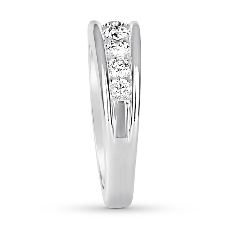 Diamond Wedding Band 1-1/5 ct tw Round-cut 14K White Gold