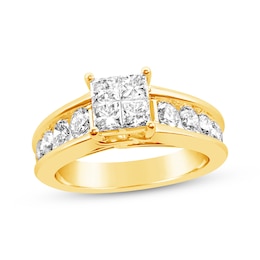 Engagement Diamond Ring Set in 14K Yellow Gold KLENOTA