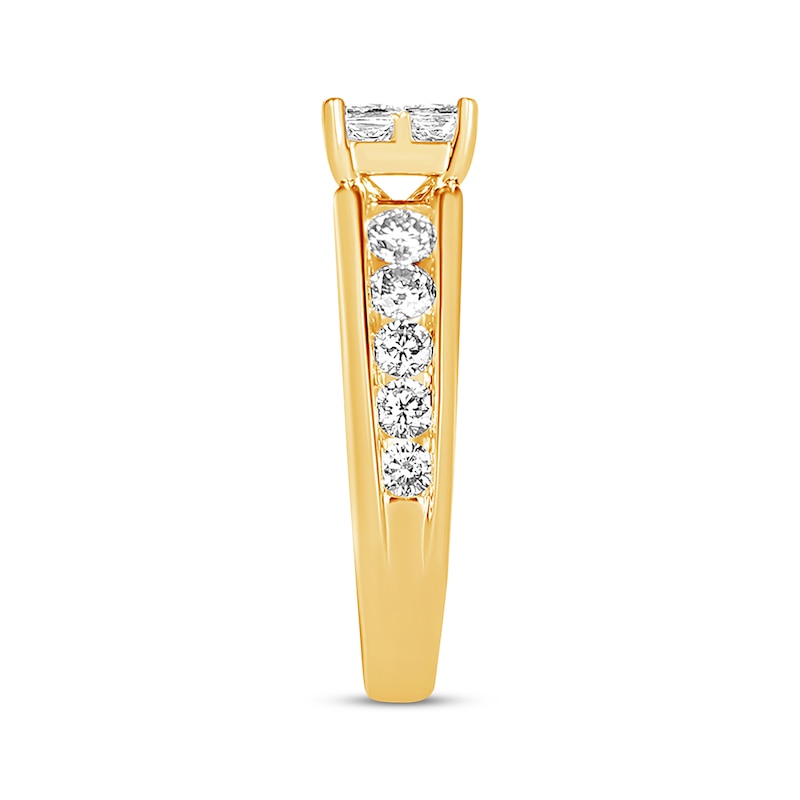 Princess-cut Diamond Engagement Ring 1-7/8 ct tw 14K Yellow Gold