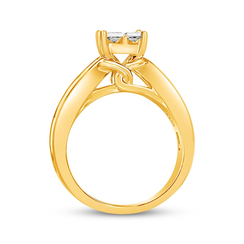 Princess-cut Diamond Engagement Ring 1-7/8 ct tw 14K Yellow Gold