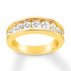 Diamond Wedding Band 1-1/5 ct tw Round-cut 14K Yellow Gold