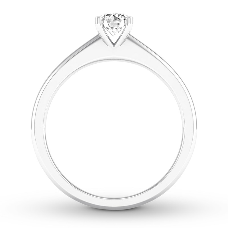 Diamond Solitaire Ring 1/2 Carat Round-cut 14K White Gold