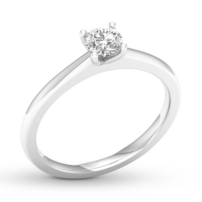 Diamond Solitaire Ring 1/2 Carat Round-cut 14K White Gold