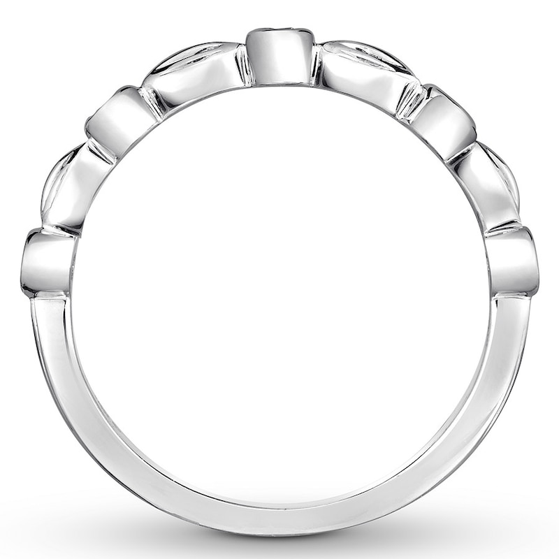 Main Image 2 of Diamond Wedding Band 1/20 ct tw Round-cut 14K White Gold