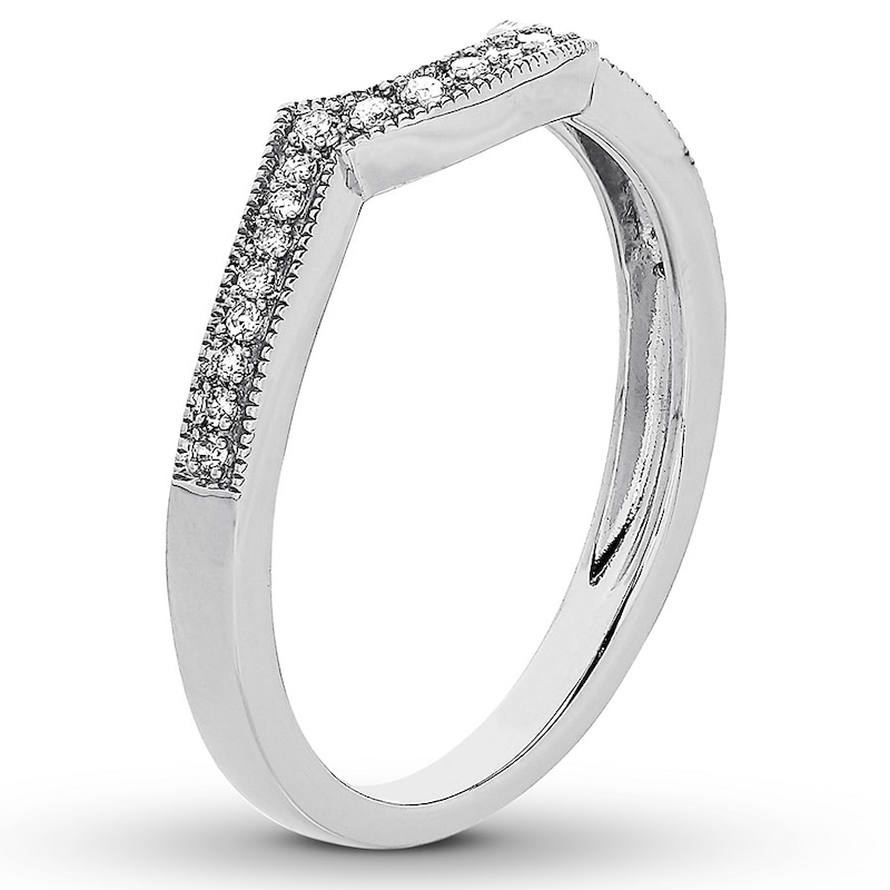 Diamond Wedding Band 1/8 ct tw Round-cut 14K White Gold