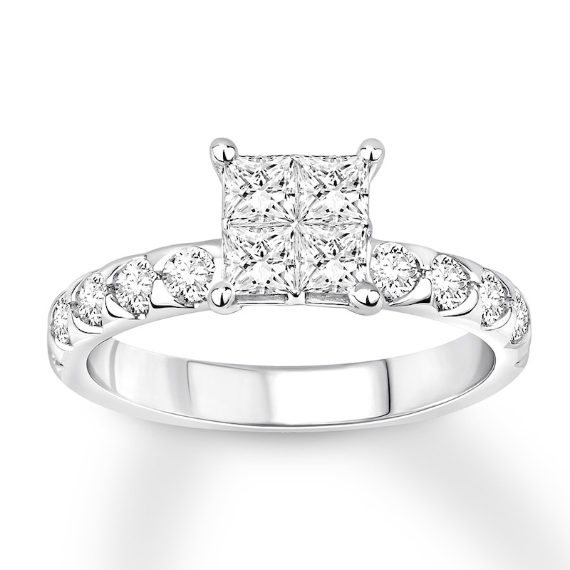 Main Image 1 of Now + Forever Princess-cut Diamond Engagement Ring 1-1/2 ct tw 14K White Gold