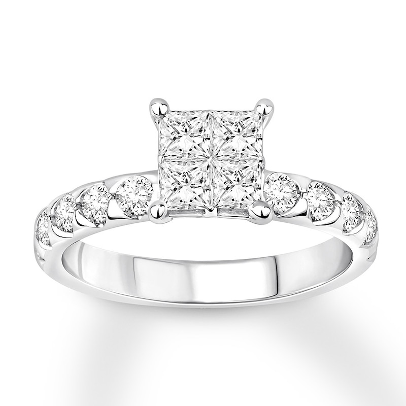 Princess-cut Diamond Engagement Ring 1-1/2 ct tw 14K White Gold