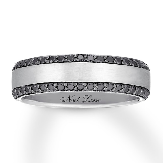 Neil Lane Men's Black Diamond Band 1/2 ct tw 14K White Gold