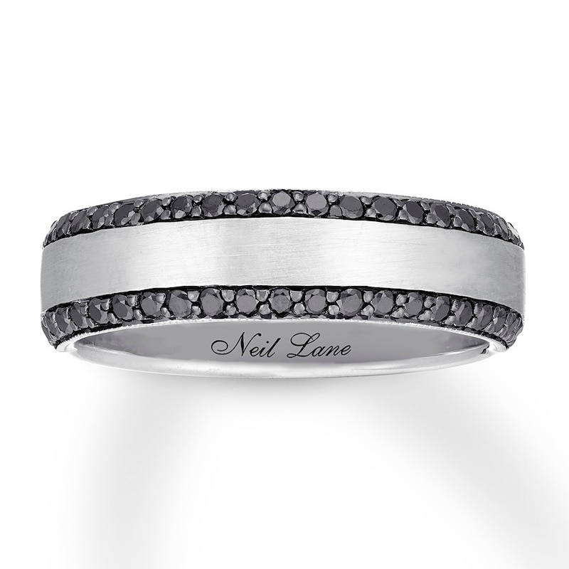 Neil Lane Men's Black Diamond Band 1/2 ct tw 14K White Gold