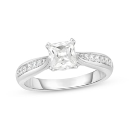 Now + Forever Diamond Engagement Ring 1 ct tw Princess & Round 14K White Gold
