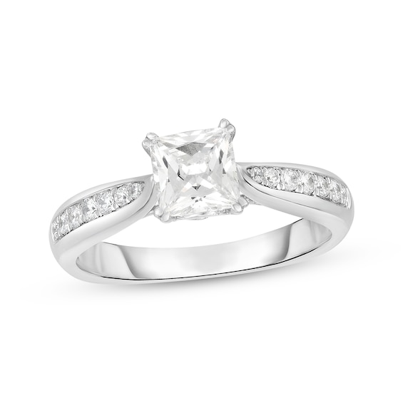 Now + Forever Diamond Engagement Ring 1 ct tw Princess & Round 14K White Gold