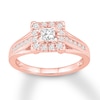 Diamond Engagement Ring 1/2 ct tw Princess-cut 10K Rose Gold