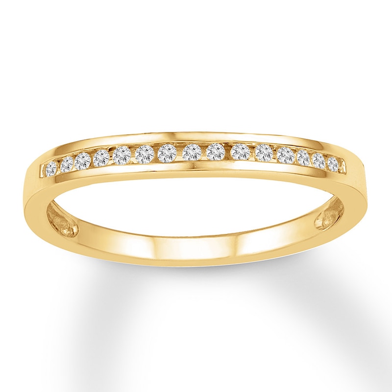 Diamond Wedding Band 1/8 ct tw Round-cut 10K Yellow Gold