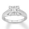 Thumbnail Image 1 of Now + Forever Diamond Engagement Ring 1/2 ct tw Princess & Round 10K White Gold