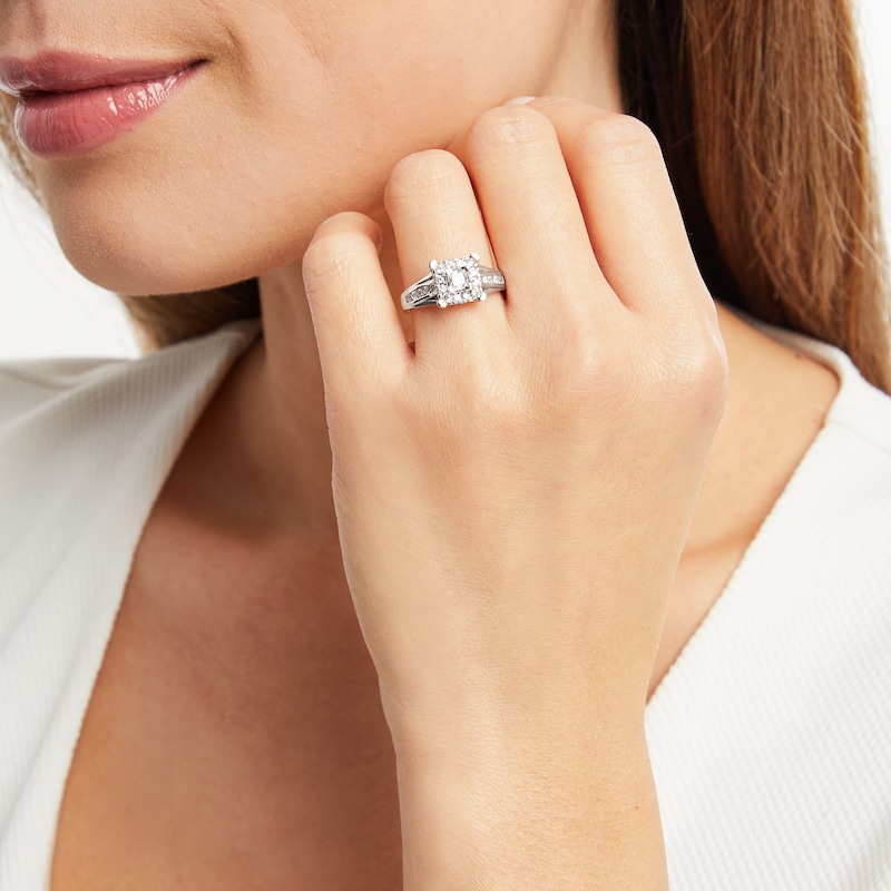 Main Image 2 of Now + Forever Diamond Engagement Ring 1/2 ct tw Princess & Round 10K White Gold