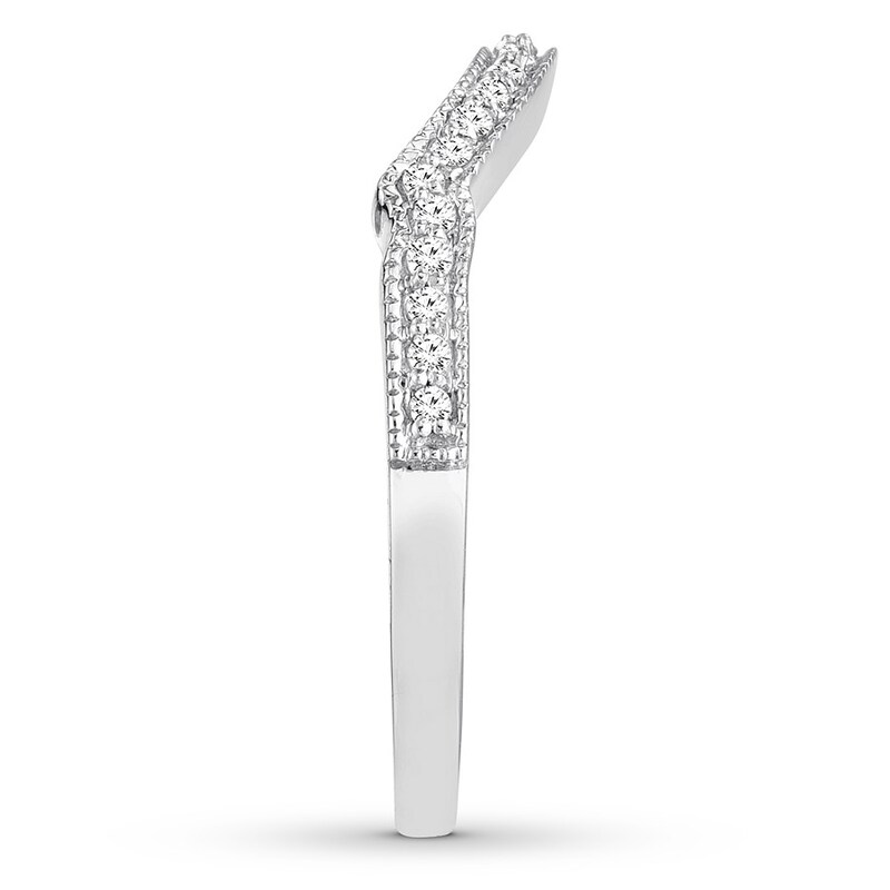 Diamond Wedding Band 1/10 ct tw Round-cut 14K White Gold