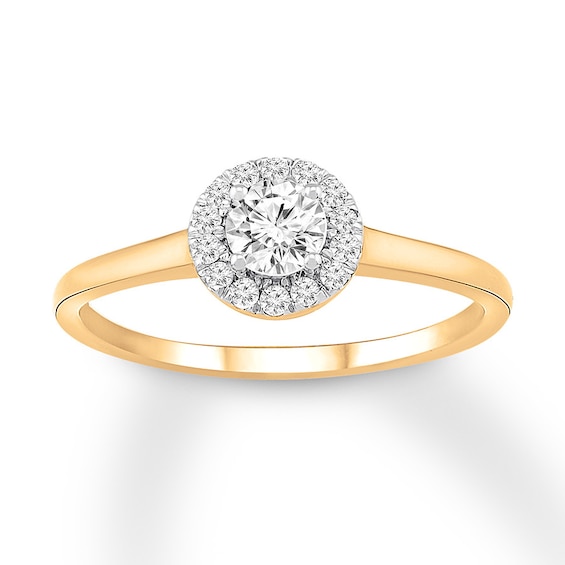 Now + Forever Diamond Engagement Ring 3/8 ct tw Round-cut 14K Yellow Gold