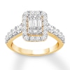 Diamond Engagement Ring 1 ct tw Baguette & Round 14K Yellow Gold