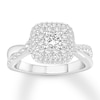 Thumbnail Image 0 of Diamond Engagement Ring 7/8 ct tw Princess & Round 14K White Gold