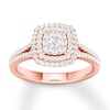 Thumbnail Image 0 of Diamond Engagement Ring 1/3 ct tw Round-cut 10K Rose Gold