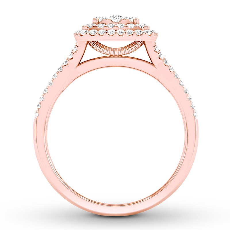 Diamond Engagement Ring 1/3 ct tw Round-cut 10K Rose Gold