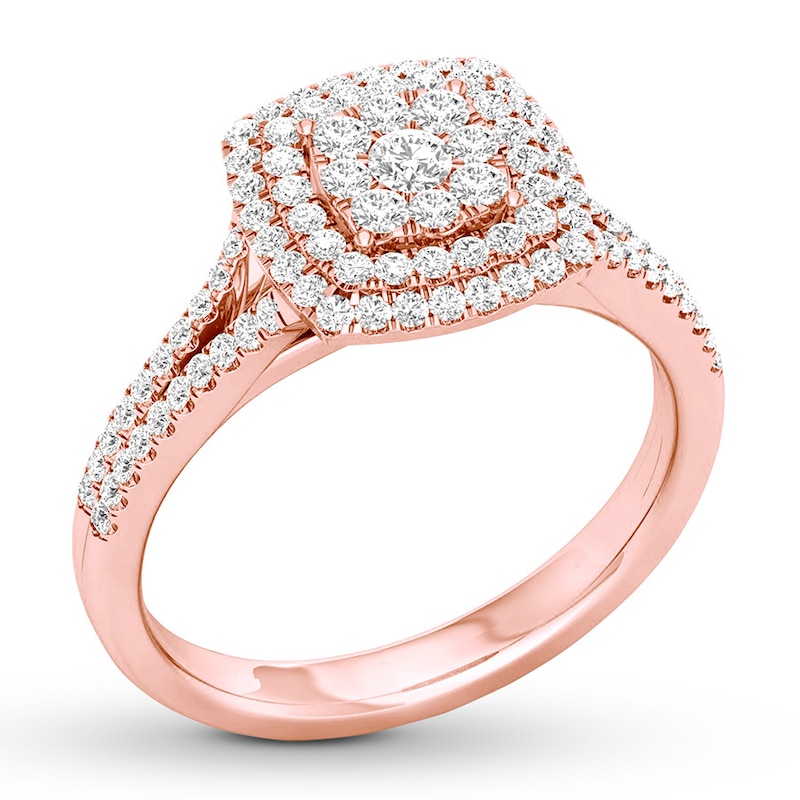 Diamond Engagement Ring 1/3 ct tw Round-cut 10K Rose Gold