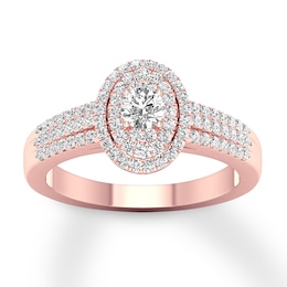 Now + Forever Diamond Engagement Ring 3/8 ct tw Round-cut 10K Rose Gold