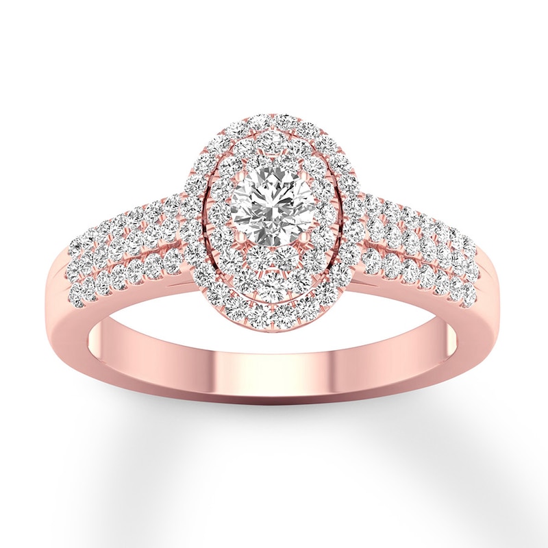 Diamond Engagement Ring 3/8 ct tw Round-cut 10K Rose Gold