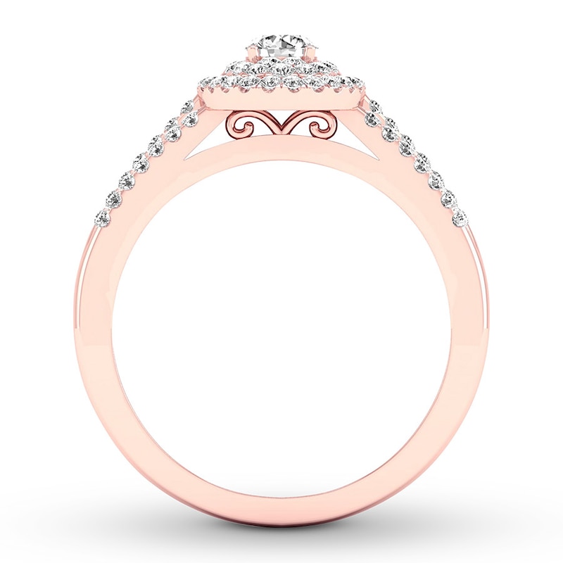 Diamond Engagement Ring 3/8 ct tw Round-cut 10K Rose Gold