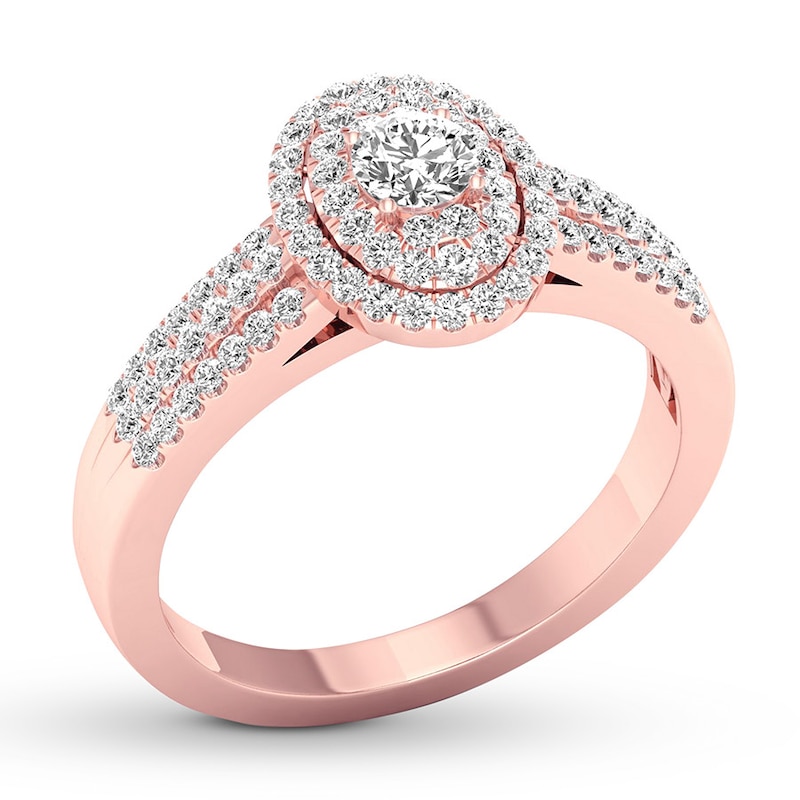 Diamond Engagement Ring 3/8 ct tw Round-cut 10K Rose Gold