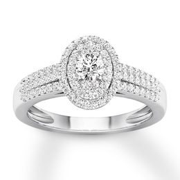 Now + Forever Diamond Engagement Ring 3/8 ct tw Round-cut 10K White Gold