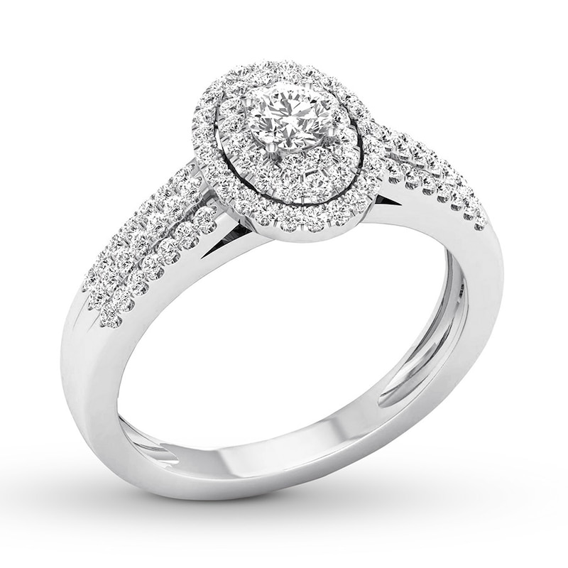 Diamond Engagement Ring 3/8 ct tw Round-cut 10K White Gold