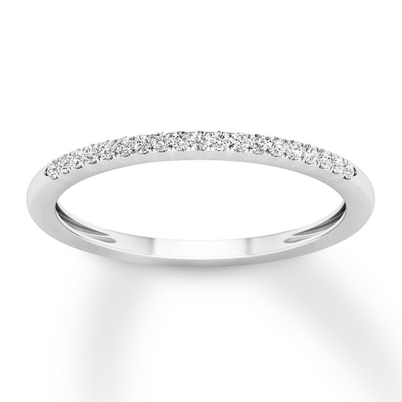 Now + Forever Diamond Wedding Band 1/15 ct tw Round-cut 10K White Gold