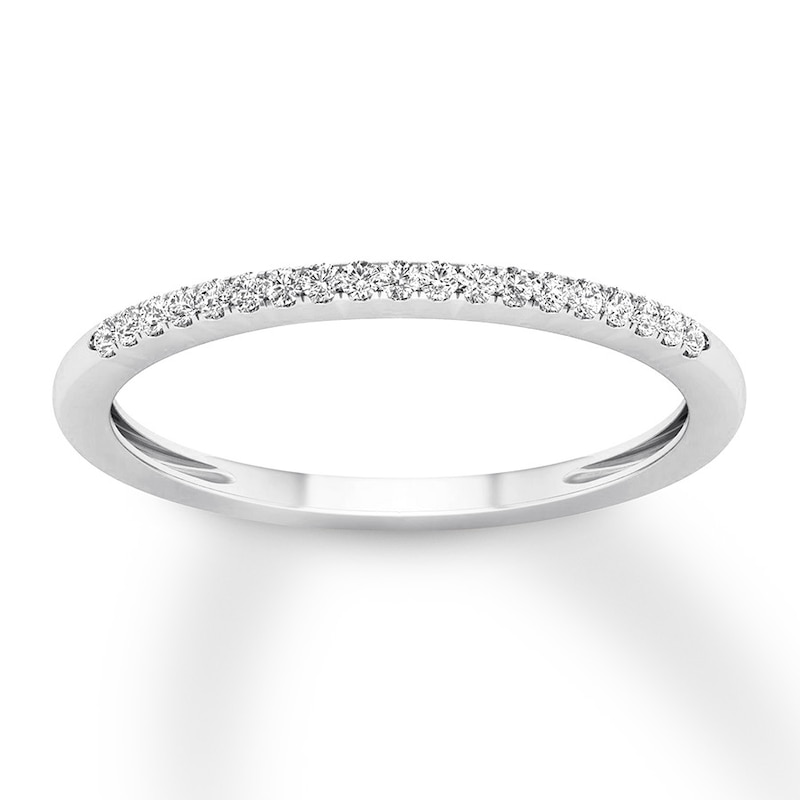 Diamond Wedding Band 1/15 ct tw Round-cut 10K White Gold