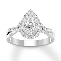 Now + Forever Diamond Engagement Ring 3/8 ct tw Round-cut 10K White Gold
