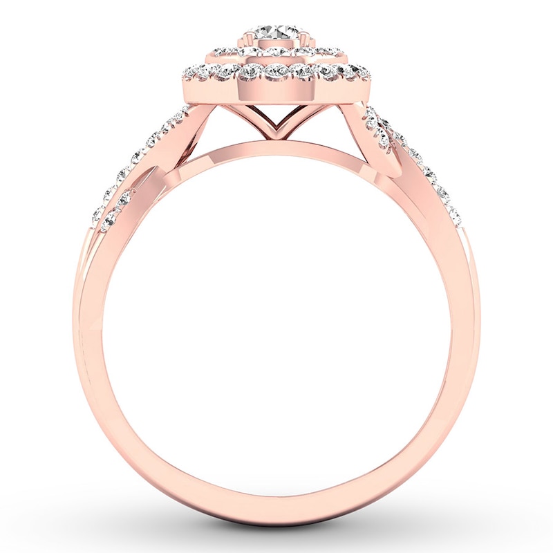 Diamond Engagement Ring 3/8 ct tw Round-cut 10K Rose Gold