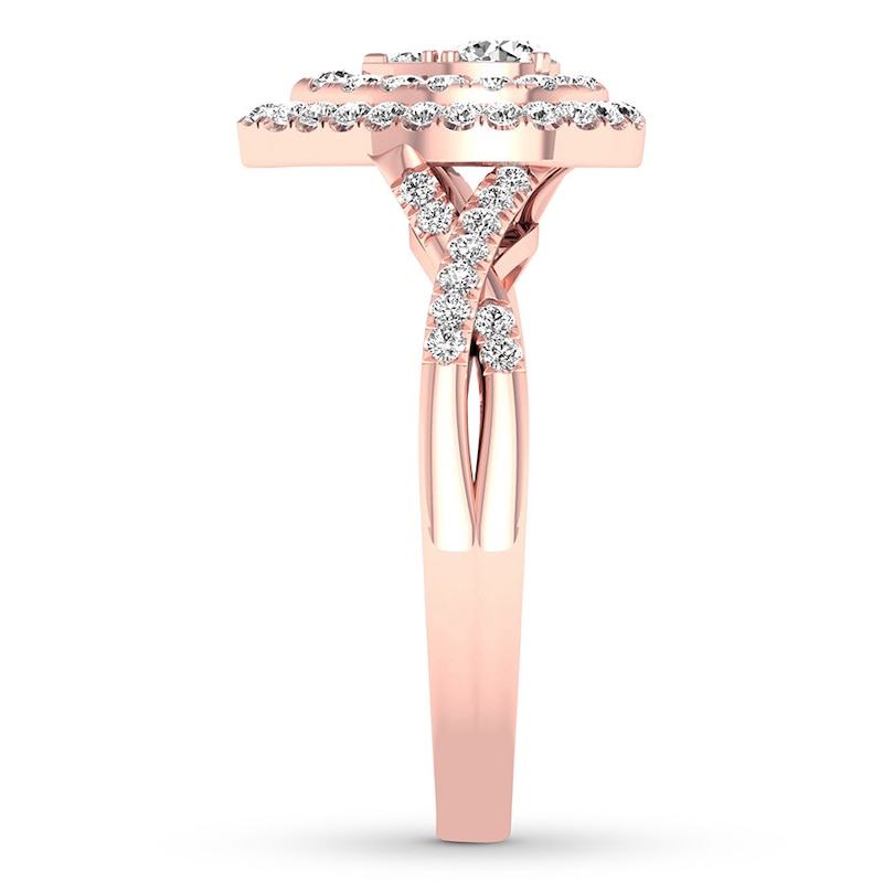 Diamond Engagement Ring 3/8 ct tw Round-cut 10K Rose Gold