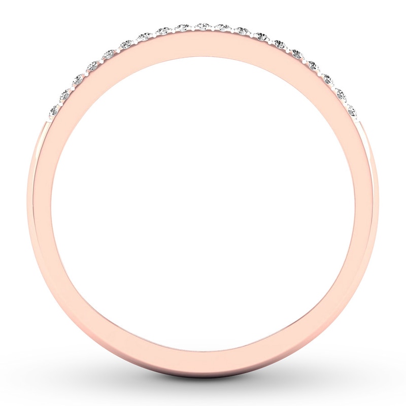 Diamond Wedding Band 1/15 ct tw Round-cut 10K Rose Gold