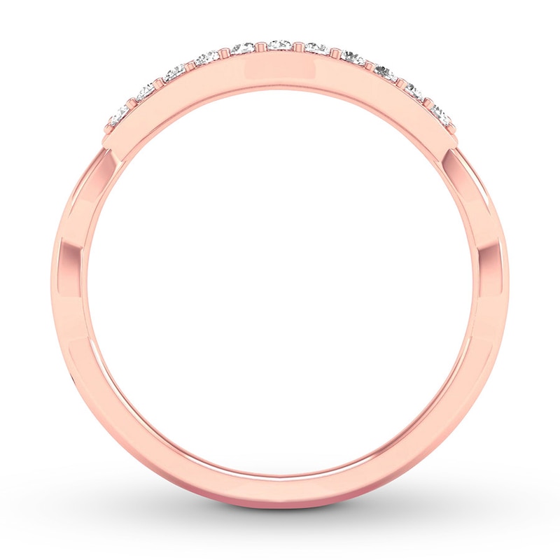 Diamond Wedding Band 1/8 ct tw Round-cut 14K Rose Gold | Kay